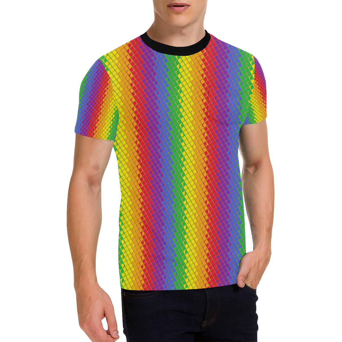 Pride Pattern by K.Merske Men's All Over Print T-Shirt with Chest Pocket (Model T56)