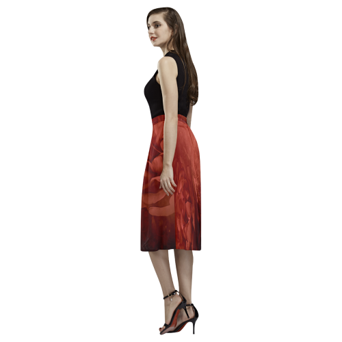 Wonderful red flowers Aoede Crepe Skirt (Model D16)