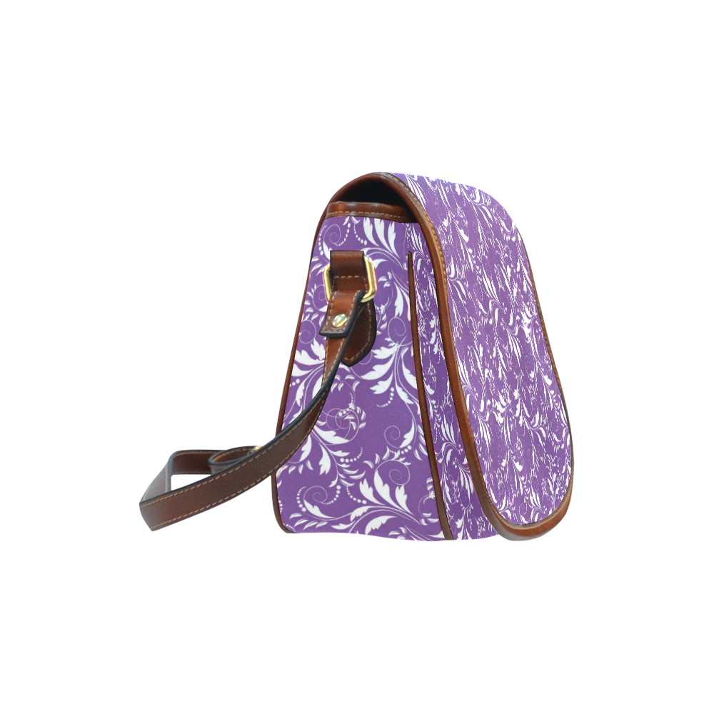 Fancy Floral Pattern Saddle Bag/Small (Model 1649) Full Customization