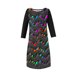 Rainbow waves Round Collar Dress (D22)