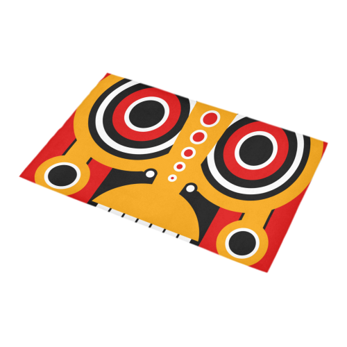 Red Yellow Tiki Tribal Bath Rug 16''x 28''