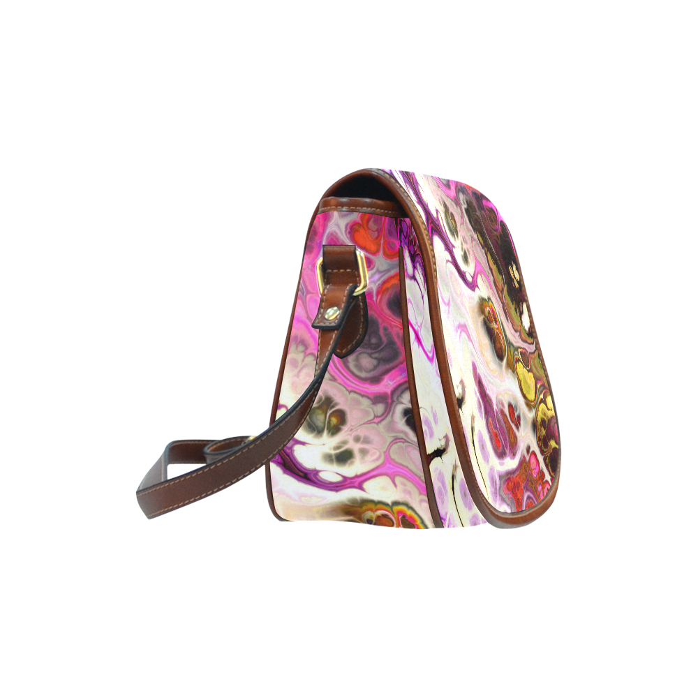 Colorful Marble Design Saddle Bag/Small (Model 1649) Full Customization