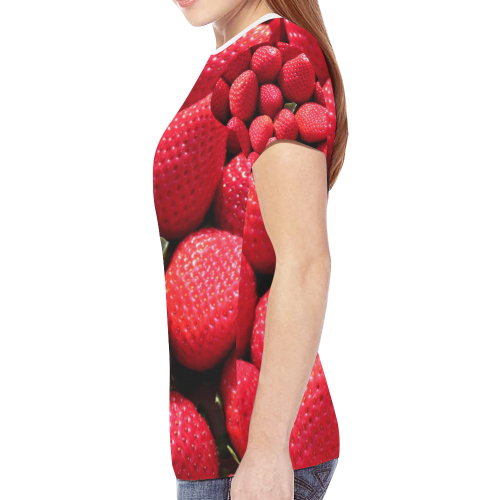 STRAWBERRIES New All Over Print T-shirt for Women (Model T45)