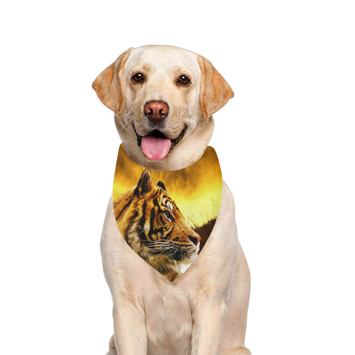 Tiger and Sunset Pet Dog Bandana/Large Size