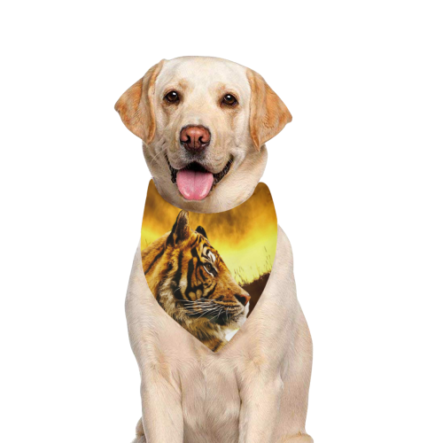 Tiger and Sunset Pet Dog Bandana/Large Size
