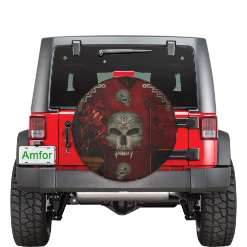 Skull with celtic knot 32 Inch Spare Tire Cover
