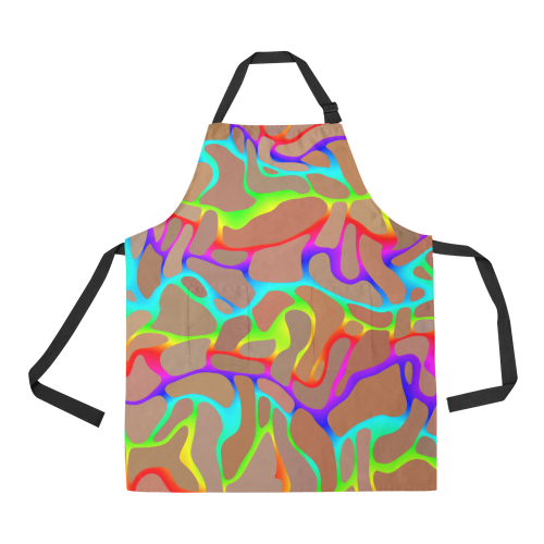 Colorful wavy shapes All Over Print Apron