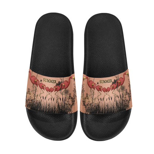 Summer design with flamingo Men's Slide Sandals (Model 057)