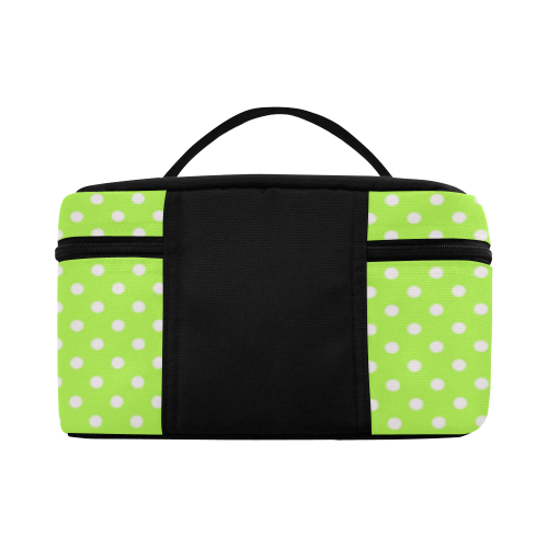 Mint green polka dots Cosmetic Bag/Large (Model 1658)