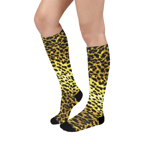 LEOPARD faux fur print Over-The-Calf Socks