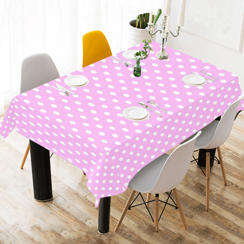 Polka-dot pattern Cotton Linen Tablecloth 60" x 90"