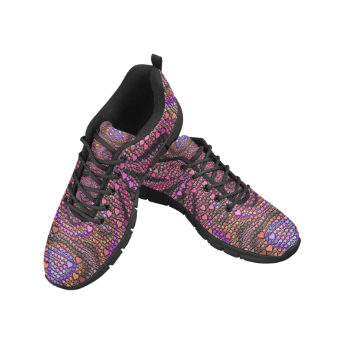 hearts everywhere B  by JamColors Women's Breathable Running Shoes (Model 055)