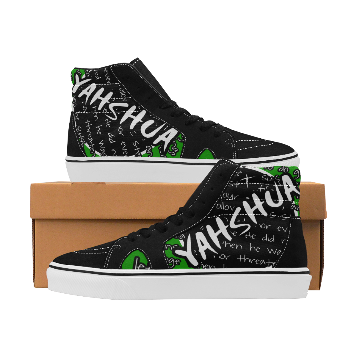 Green Men's High Top Skateboarding Shoes (Model E001-1)