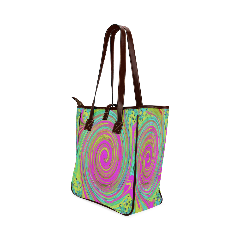 Groovy Abstract Pink Swirl Classic Tote Bag (Model 1644)