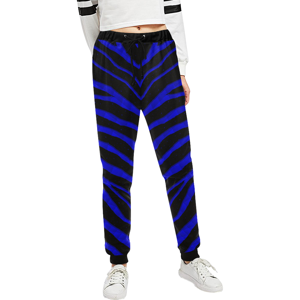 Ripped SpaceTime Stripes - Blue Unisex All Over Print Sweatpants (Model L11)