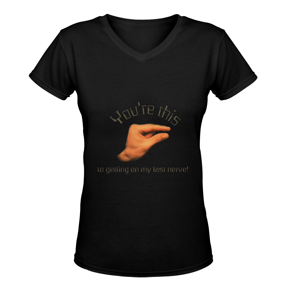 You're This Close Design By Me by Doris Clay-Kersey Women's Deep V-neck T-shirt (Model T19)