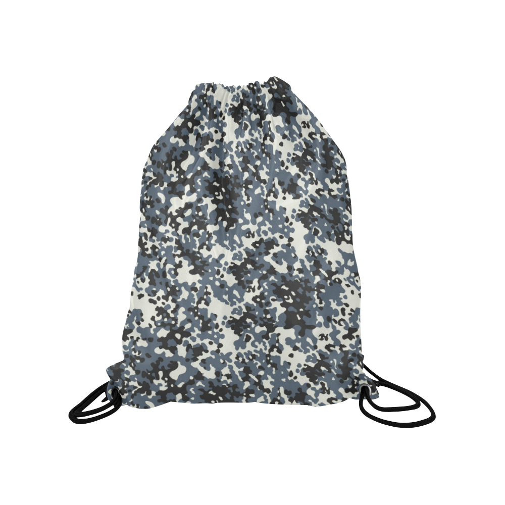 Urban City Black/Gray Digital Camouflage Medium Drawstring Bag Model 1604 (Twin Sides) 13.8"(W) * 18.1"(H)