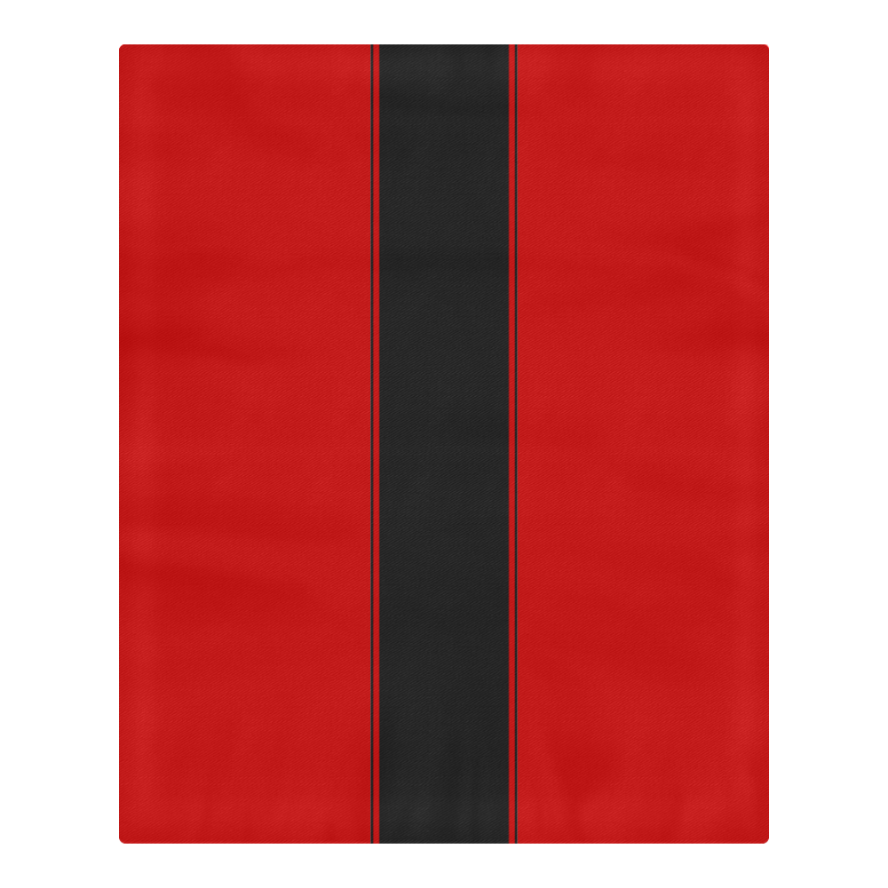 Racing Stripe Center Black with Red 3-Piece Bedding Set