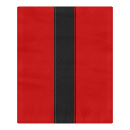 Racing Stripe Center Black with Red 3-Piece Bedding Set