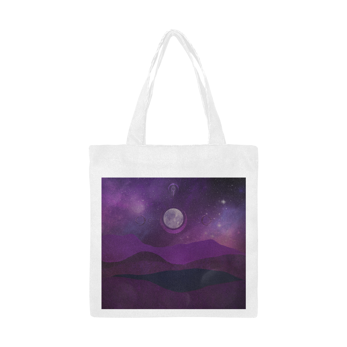 Purple Moon Night Canvas Tote Bag/Small (Model 1700)