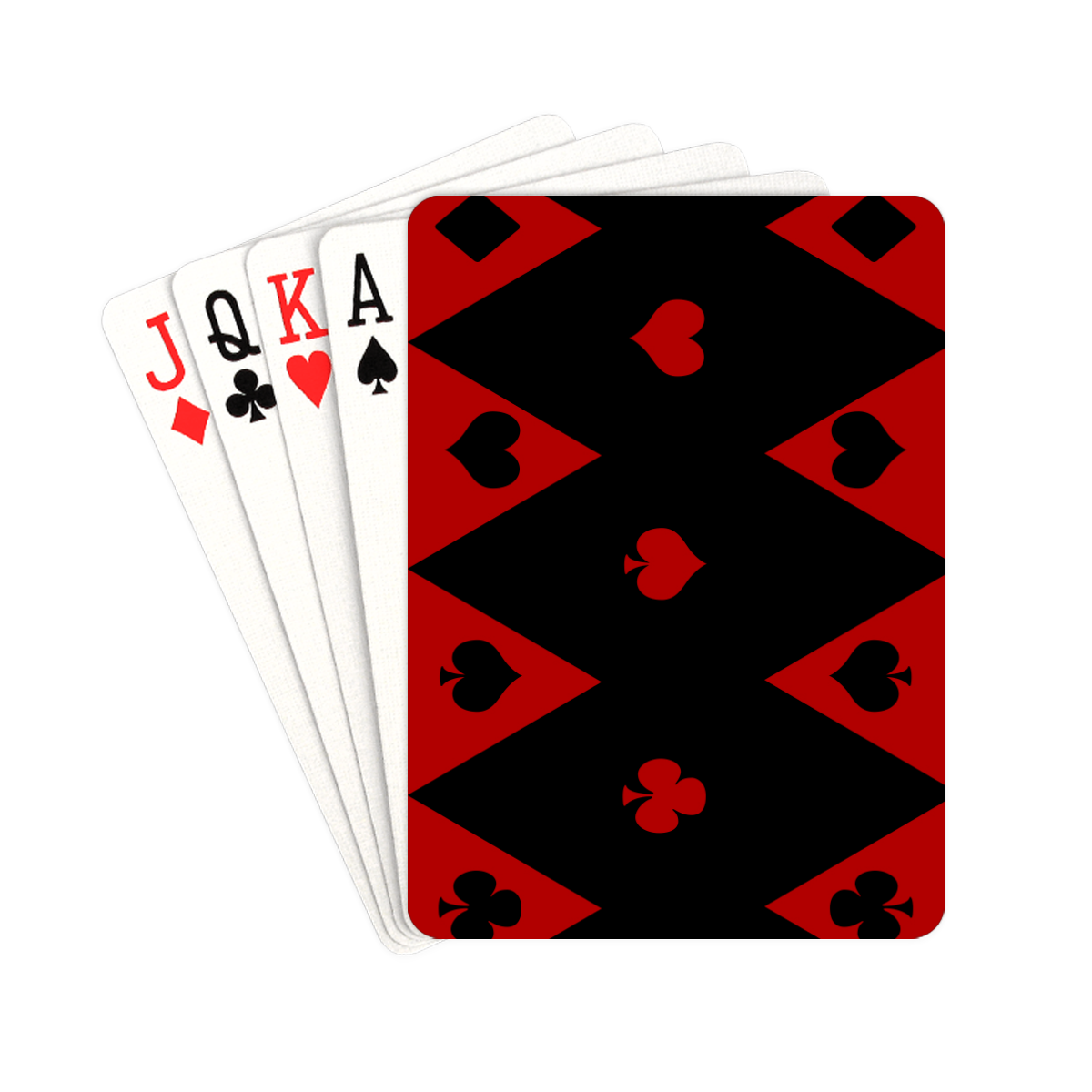 Las Vegas Black Red Play Card Shapes Playing Cards 2.5"x3.5"
