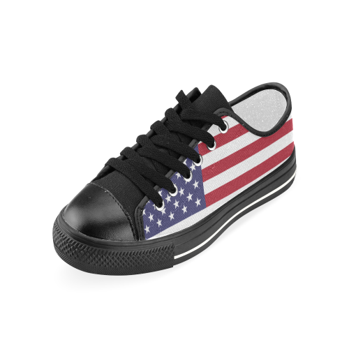 United States of America Flag Women's Classic Canvas Shoes (Model 018)