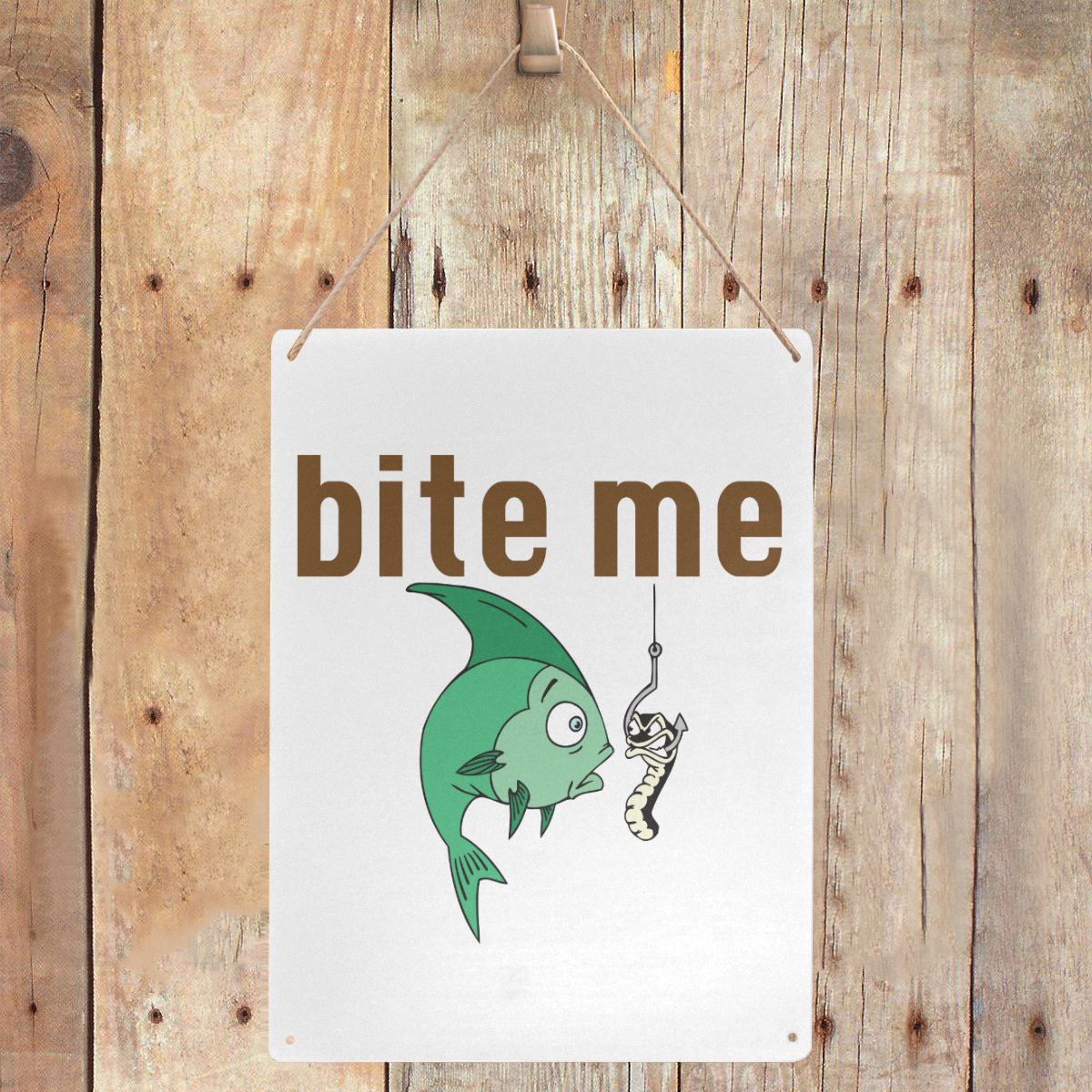 Bite Me Metal Tin Sign 12"x16"