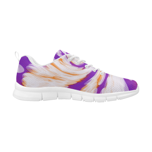 Purple Orange Tie Dye Swirl Abstract Men's Breathable Running Shoes (Model 055)