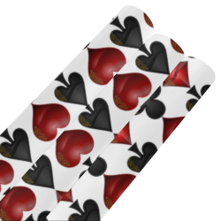 Las Vegas Black and Red Casino Poker Card Shapes Gift Wrapping Paper 58"x 23" (3 Rolls)