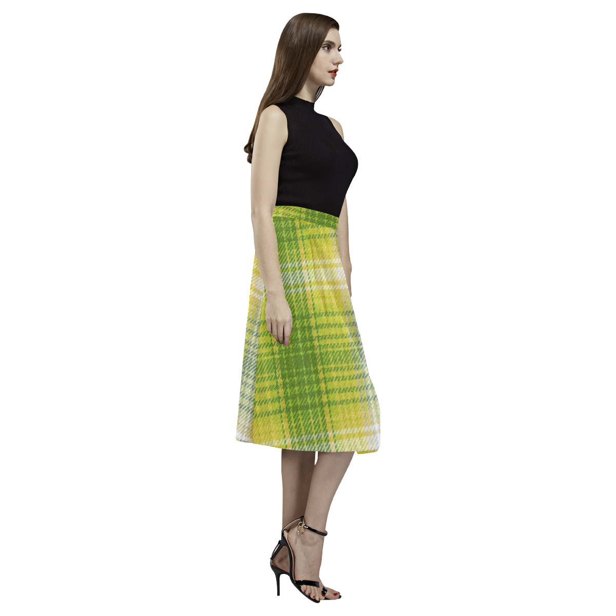 PLAID-320 Aoede Crepe Skirt (Model D16)