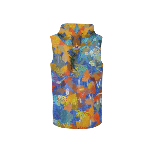 Colorful paint strokes All Over Print Sleeveless Zip Up Hoodie for Women (Model H16)