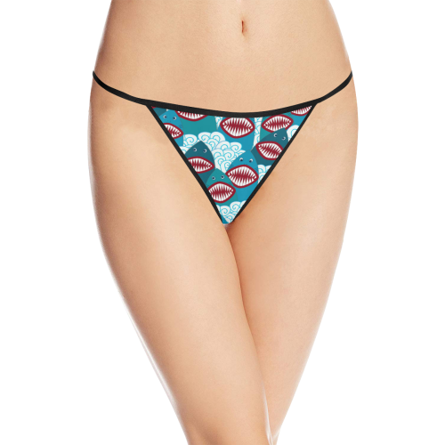 Angry Sharks Women's All Over Print G-String Panties (Model L35)