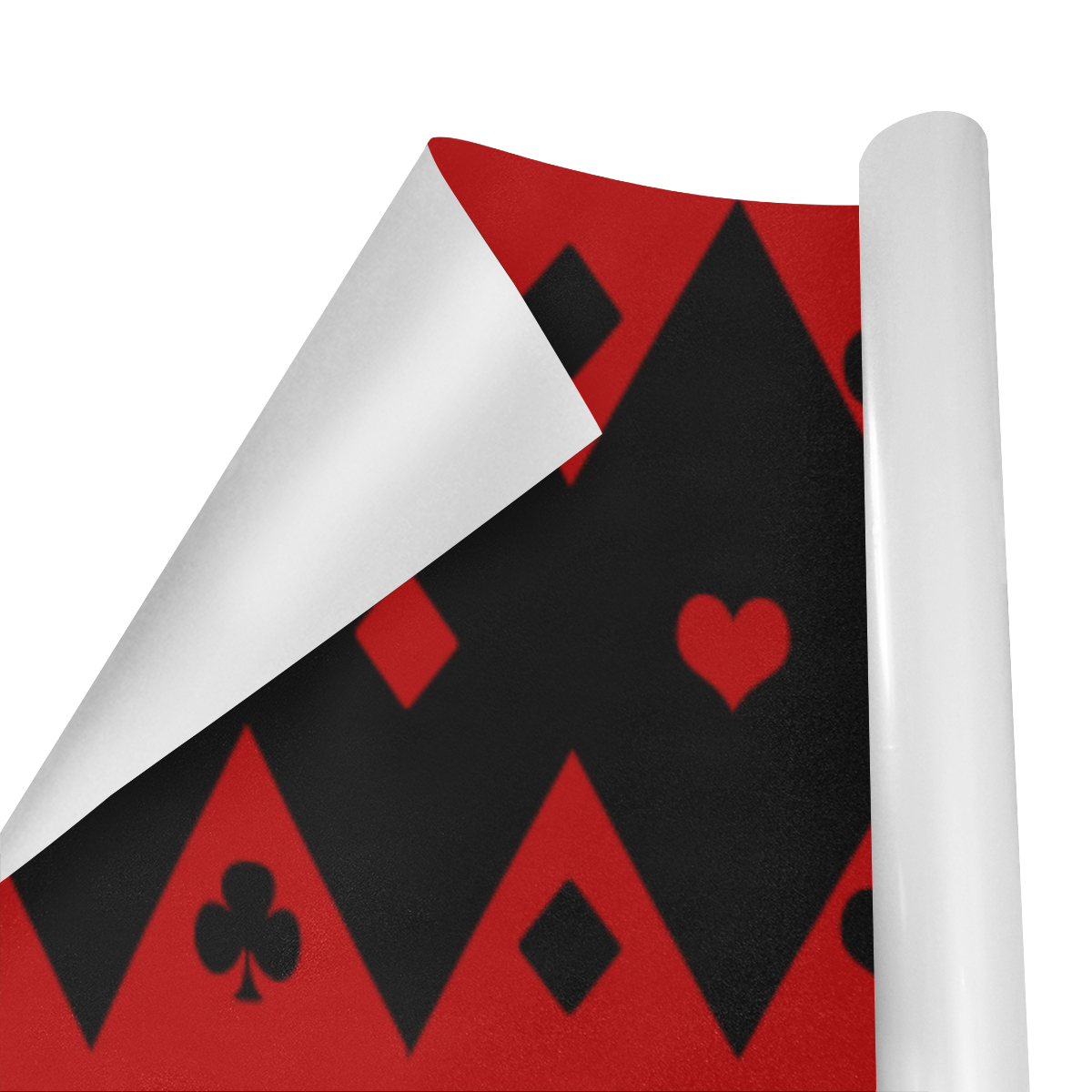 Las Vegas Black Red Play Card Shapes Gift Wrapping Paper 58"x 23" (3 Rolls)
