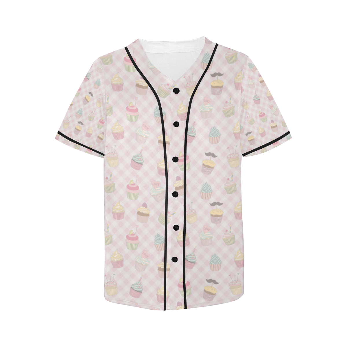 Cupcakes All Over Print Baseball Jersey for Women (Model T50)