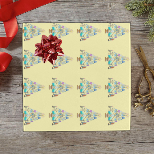Oh Chemist Tree, Oh Chemistry, Science Christmas on Yellow Gift Wrapping Paper 58"x 23" (1 Roll)