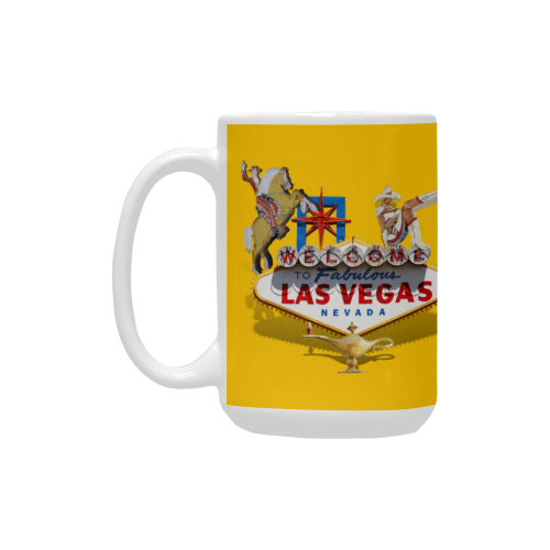 Las Vegas Welcome Sign on Yellow Custom Ceramic Mug (15OZ)