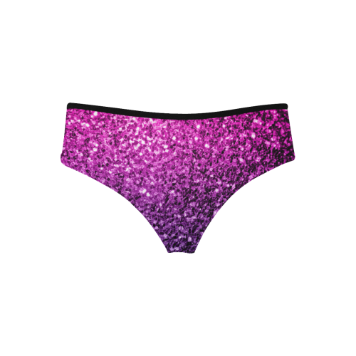 Beautiful Purple Pink Ombre glitter sparkles Women's Hipster Panties (Model L33)