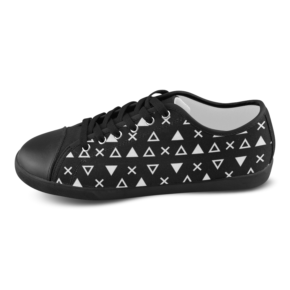 Geo Line Triangle Canvas Shoes for Women/Large Size (Model 016)