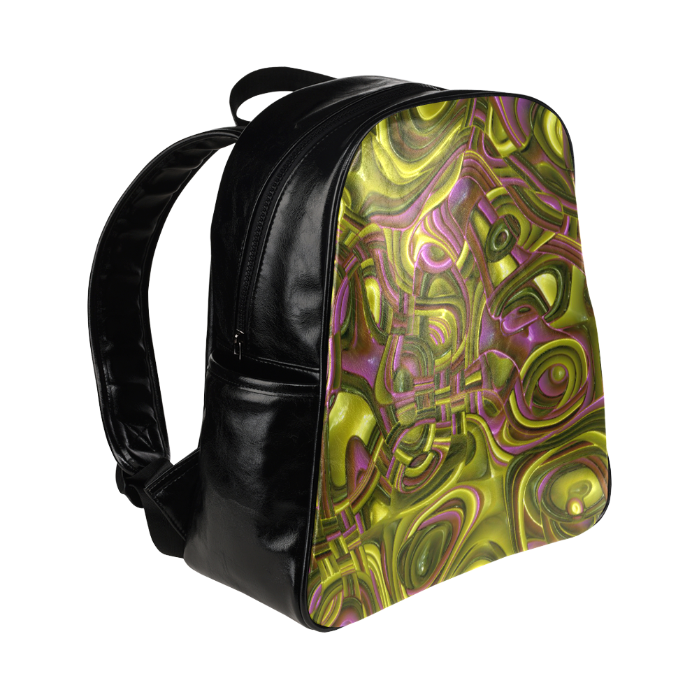 Abstract Art Deco 12 by JamColors Multi-Pockets Backpack (Model 1636)