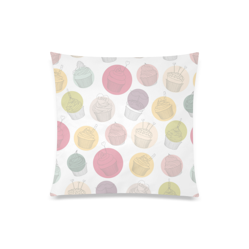 Colorful Cupcakes Custom Zippered Pillow Case 20"x20"(Twin Sides)