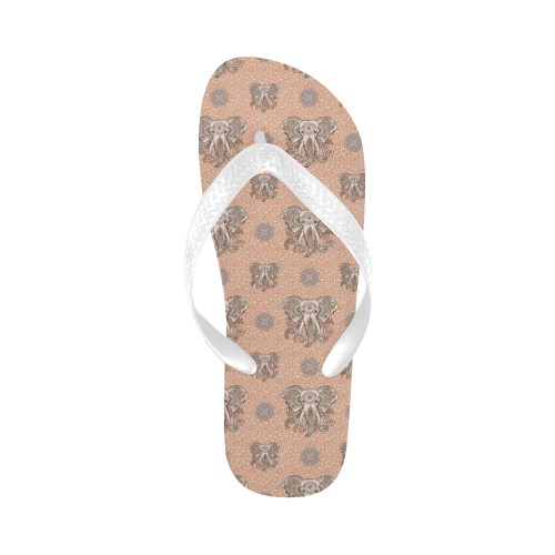 Ethnic Elephant Mandala Pattern Flip Flops for Men/Women (Model 040)