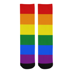 Gay Pride Rainbow Flag Stripes Trouser Socks (For Men)