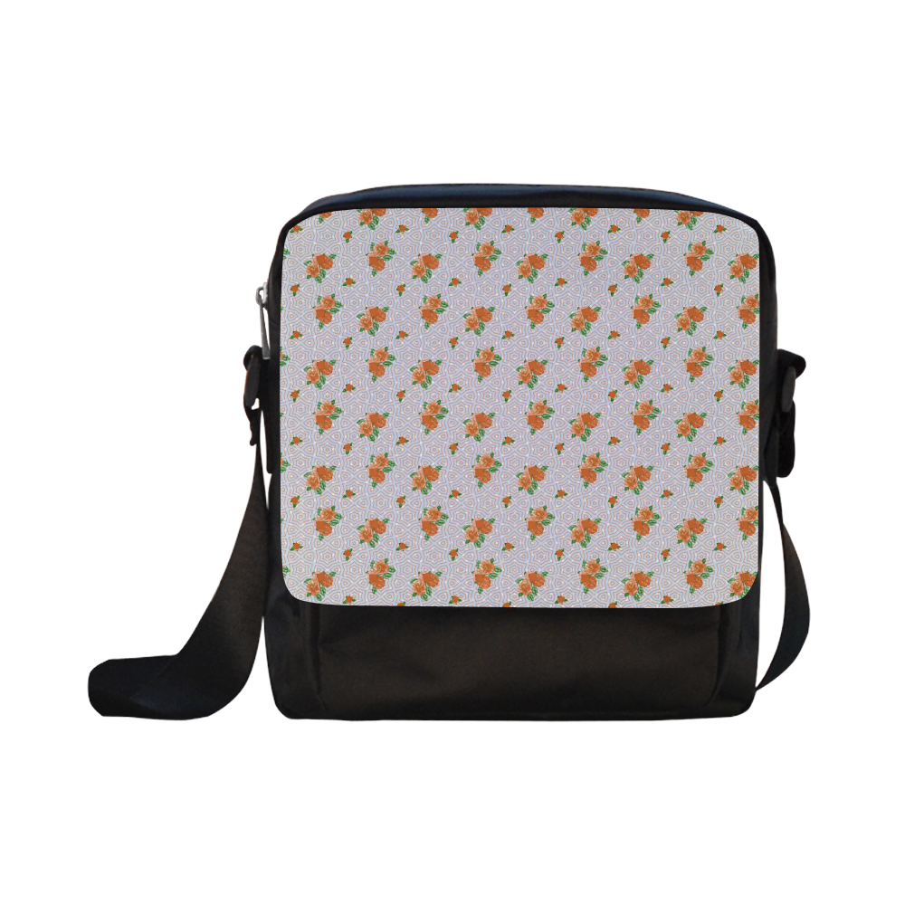 Roses and Pattern 1A by JamColors Crossbody Nylon Bags (Model 1633)