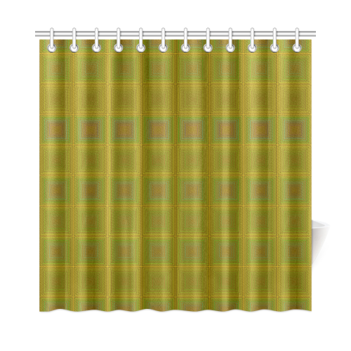 Green reddish multicolored multiple squares Shower Curtain 72"x72"
