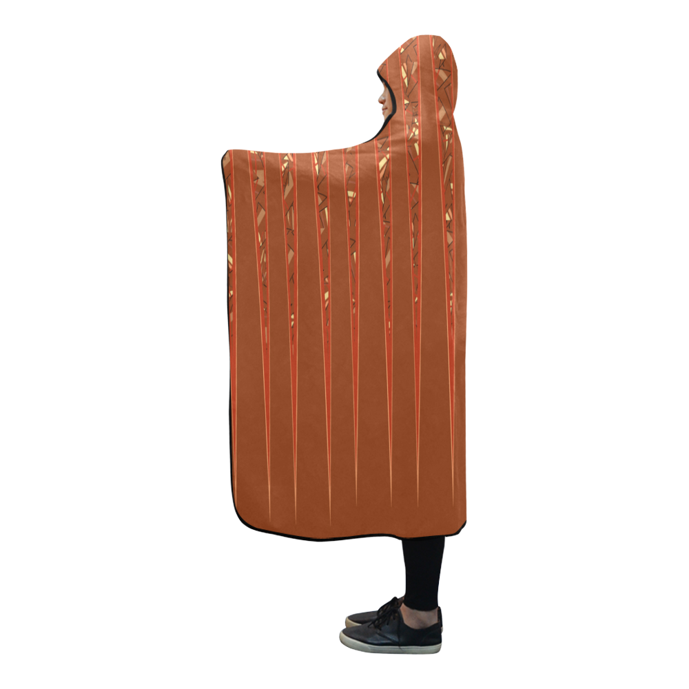 Chocolate Brown Sienna Spikes Hooded Blanket 80''x56''
