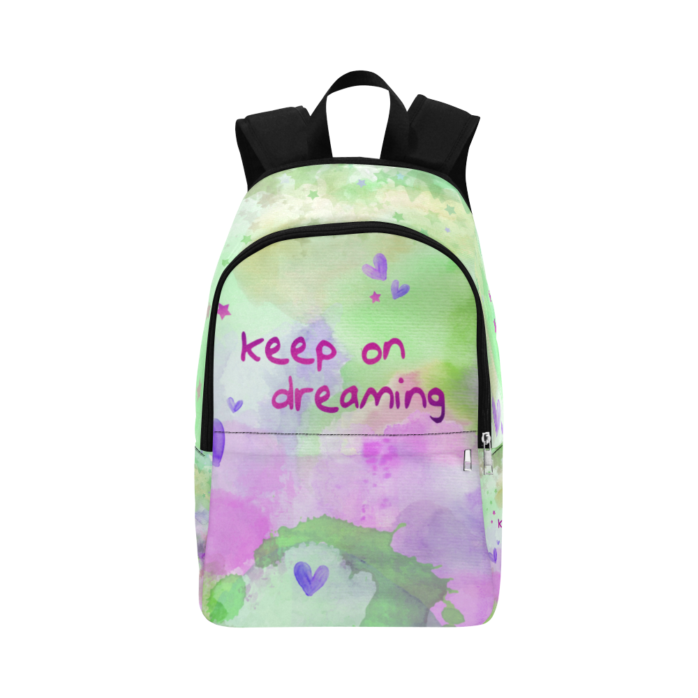 KEEP ON DREAMING - lilac and green Fabric Backpack for Adult (Model 1659)