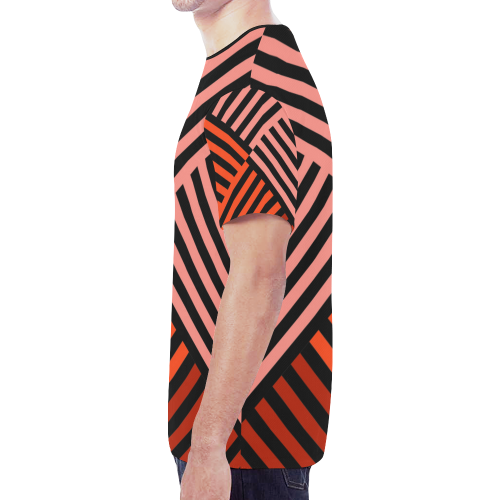 Diagonal Striped Pattern New All Over Print T-shirt for Men (Model T45)