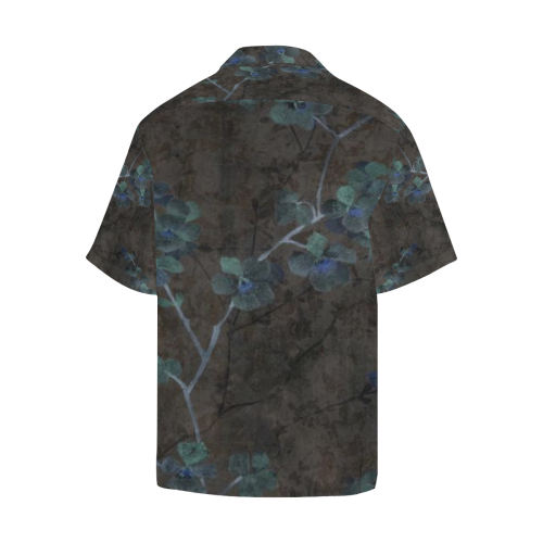 Awesome Dark Floral Hawaiian Shirt (Model T58)