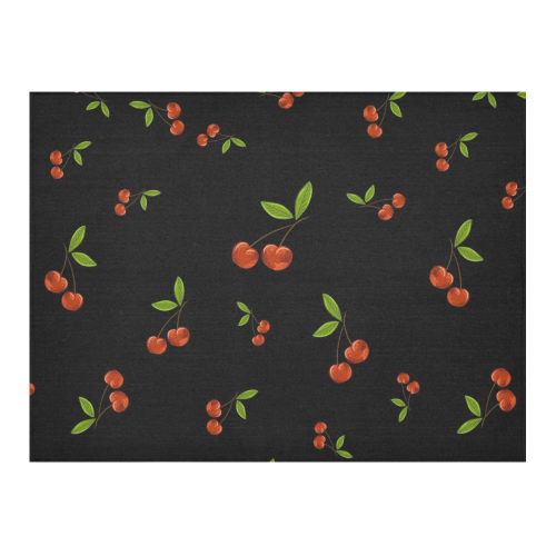 Cherries Cotton Linen Tablecloth 52"x 70"