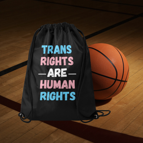 Trans Rights Are Human Rights Medium Drawstring Bag Model 1604 (Twin Sides) 13.8"(W) * 18.1"(H)